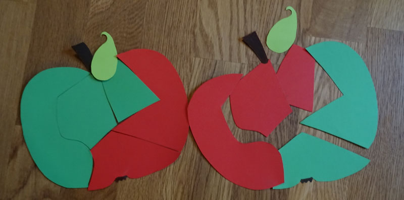 Pappapfel als Puzzle